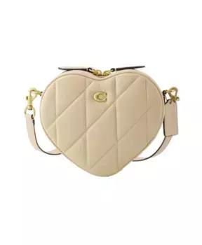 Сумка через плечо с сердечком Coach, бежевый