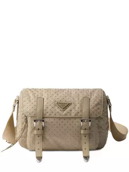 Сумка через плечо с шипами Prada, нейтральный