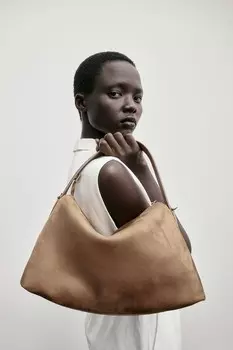 Сумка через плечо с тиснением H&M, коричневый