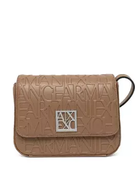 Сумка через плечо с тисненым логотипом Armani Exchange, коричневый
