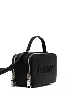 Сумка через плечо с тисненым логотипом DKNY, черный