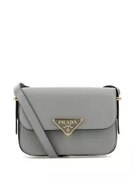 Сумка через плечо с треугольным логотипом Prada, серый