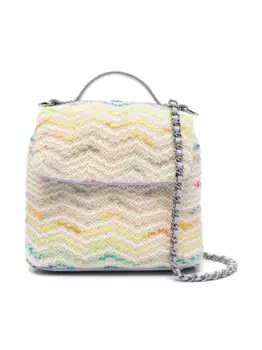 Сумка через плечо с узором зигзаг Missoni Kids, белый
