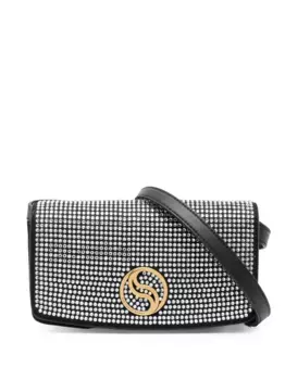 Сумка через плечо S-Wave с кристаллами STELLA MCCARTNEY, черный