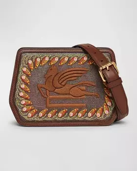 Сумка через плечо с вышитым логотипом и принтом пейсли Etro