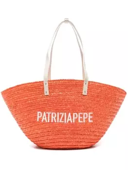 Сумка через плечо с вышитым логотипом Patrizia Pepe, оранжевый
