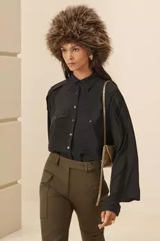 Сумка через плечо с заклепками ZARA, зеленый