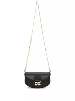 Сумка через плечо с застежкой Butterfly GANNI, черный