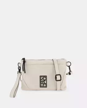 Сумка через плечо с застежкой-молнией и внешним карманом Caminatta, бежевый