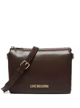 Сумка через плечо с застежкой-молнией и логотипом Love Moschino, коричневый