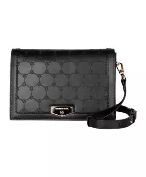 Сумка через плечо с застежкой на пуговицу и молнию. Gattinoni, черный