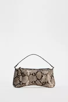 Сумка через плечо с животным принтом ZARA, цвет snakeskin