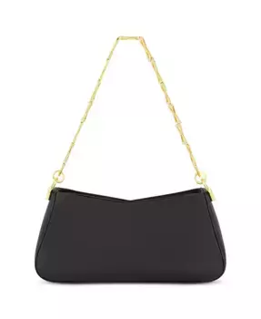 Сумка через плечо с золотистым ремешком из кожи Nappa Mac Duggal, черный