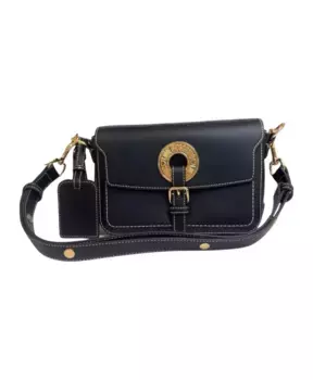 Сумка через плечо с золотой пластинкой с логотипом Love Moschino, черный