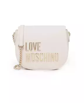Сумка через плечо с золотым логотипом Love Moschino, белый