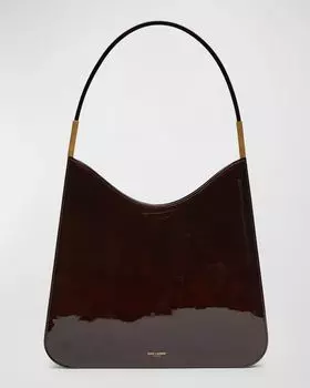 Сумка через плечо Sadie из лакированной кожи Saint Laurent, цвет Espresso