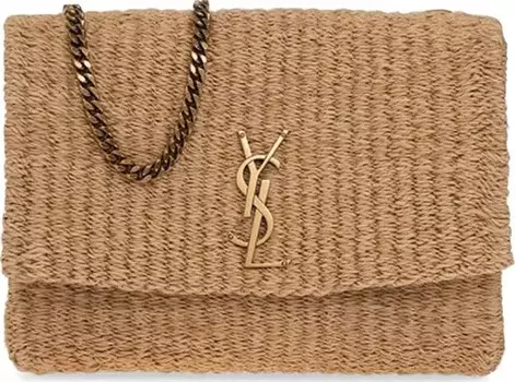 Сумка через плечо Saint Laurent Kate из рафии, бежевый