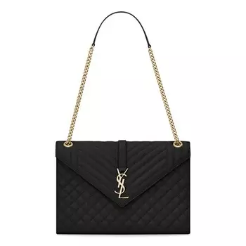 Сумка через плечо Saint Laurent Large Envelope Chain Bag, черный