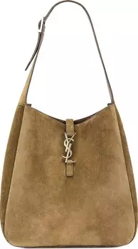Сумка через плечо Saint Laurent Large Le 5 7 Suede 'New Barley', коричневый