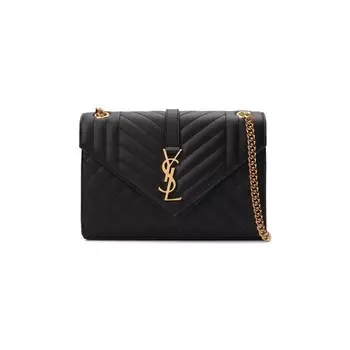 Сумка через плечо Saint Laurent Monogram Medium Envelope Chain Bag, черный