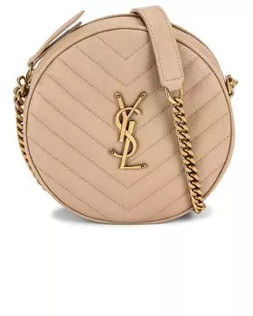 Сумка через плечо Saint Laurent Monogramme Round, цвет Dark Beige