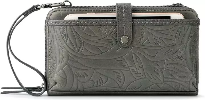 Сумка через плечо Sak Iris, шифер с тиснением в виде листьев