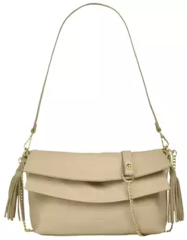 Сумка через плечо Samantha Look, натуральная кожа, производство Италия, бежевый