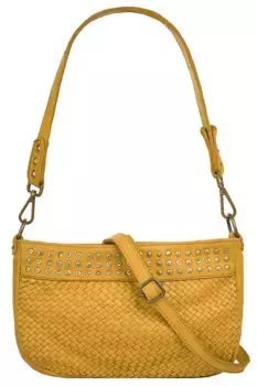 Сумка через плечо Samantha Look, натуральная кожа, производство Италия, желтый