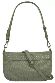 Сумка через плечо Samantha Look, натуральная кожа, производство Италия, зеленый