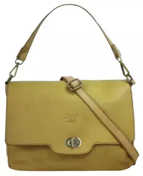 Сумка через плечо Samantha Look, натуральная кожа, производство Италия, желтый