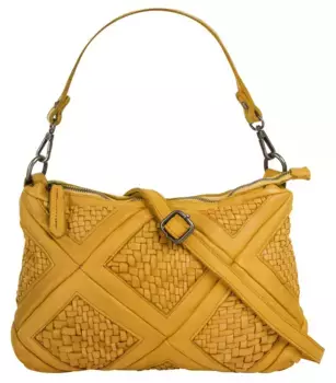 Сумка через плечо Samantha Look, натуральная кожа, производство Италия, желтый