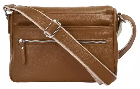 Сумка через плечо Samantha Look, натуральная кожа, производство Италия, цвет Cognac