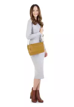 Сумка через плечо Samantha Look, натуральная кожа, производство Италия, желтый