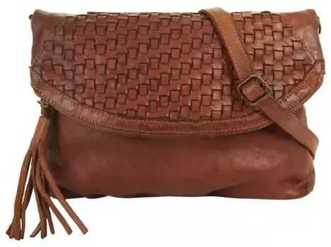 Сумка через плечо Samantha Look, натуральная кожа, производство Италия, цвет Cognac