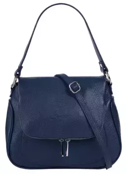 Сумка через плечо Samantha Look, натуральная кожа, производство Италия, синий