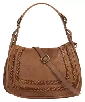 Сумка через плечо Samantha Look, натуральная кожа, производство Италия, цвет Cognac