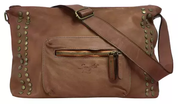 Сумка через плечо Samantha Look, натуральная кожа, производство Италия, цвет Cognac