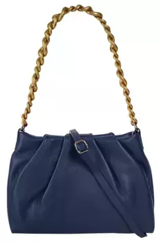 Сумка через плечо Samantha Look, натуральная кожа, производство Италия, синий