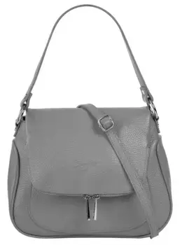 Сумка через плечо Samantha Look, натуральная кожа, производство Италия, серый