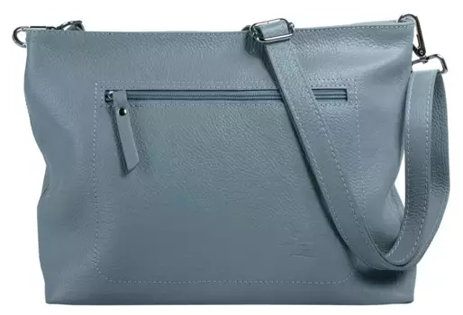 Сумка через плечо Samantha Look, натуральная кожа, производство Италия, голубой