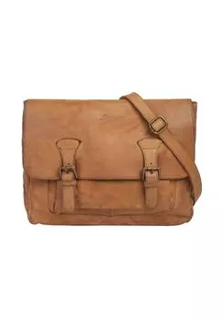 Сумка через плечо SATCHEL, натуральная кожа, производство Италия Samantha Look, коричневый