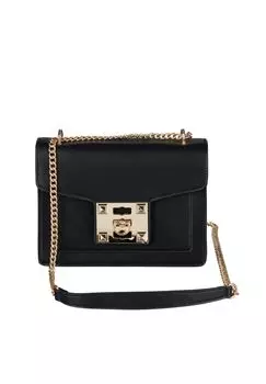 Сумка через плечо SELENA с декоративной застежкой HARPA, черный