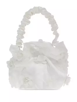 Сумка через плечо Self-Portrait Kids с цветочной аппликацией, нейтральный