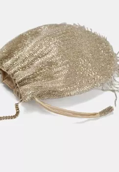 Сумка через плечо SEQUINNED-BUCKET PULL&BEAR, золотого цвета