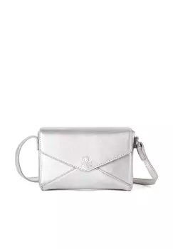 Сумка через плечо SHOULDER IN COATED United Colors of Benetton, металлик черный