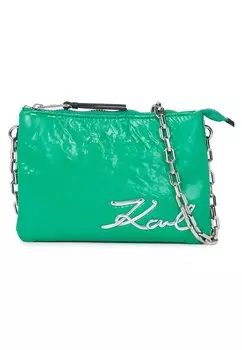 Сумка через плечо SIGNATURE SOFT DOUBLE KARL LAGERFELD, базилик зеленый