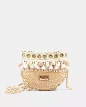 Сумка через плечо Sim Sastre бежевого цвета Bali на молнии, бежевый