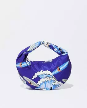 Сумка через плечо синего цвета с застежкой-молнией и крупным принтом Parfois, синий