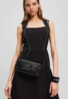 Сумка через плечо SKUARE FLAP STUDS - Across body bag KARL LAGERFELD, черный