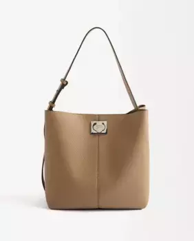 Сумка через плечо со съемной сумкой для туалетных принадлежностей и простой застежкой на пуговицы Parfois, коричневый